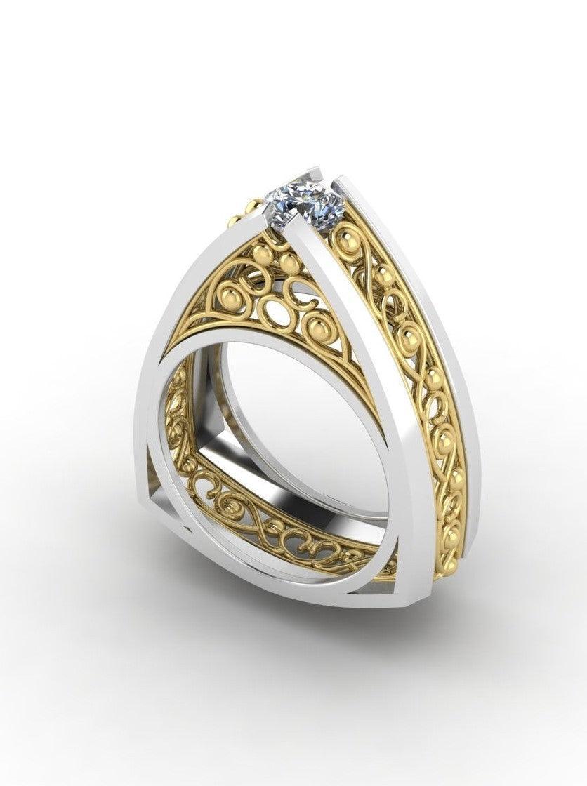 Sterling Stone Studded Silver Ring - Chandrani Pearls