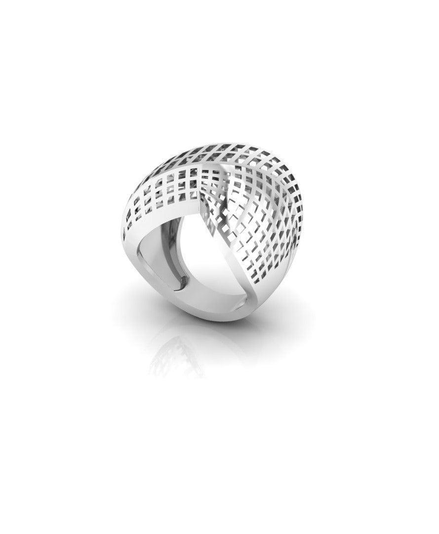 Sterling Stone Studded Silver Ring - Chandrani Pearls