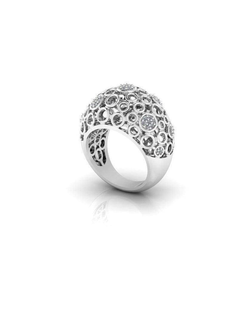 Sterling Stone Studded Silver Ring - Chandrani Pearls