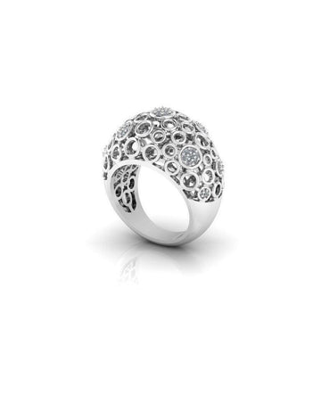 Sterling Stone Studded Silver Ring - Chandrani Pearls