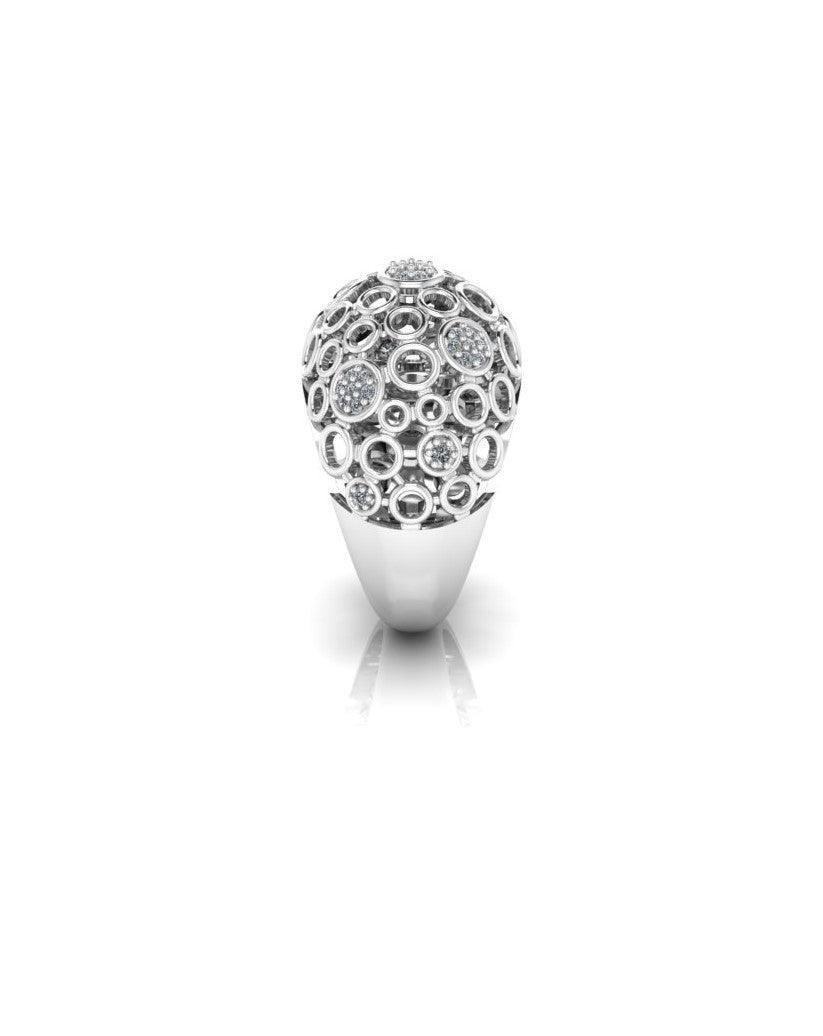 Sterling Stone Studded Silver Ring - Chandrani Pearls