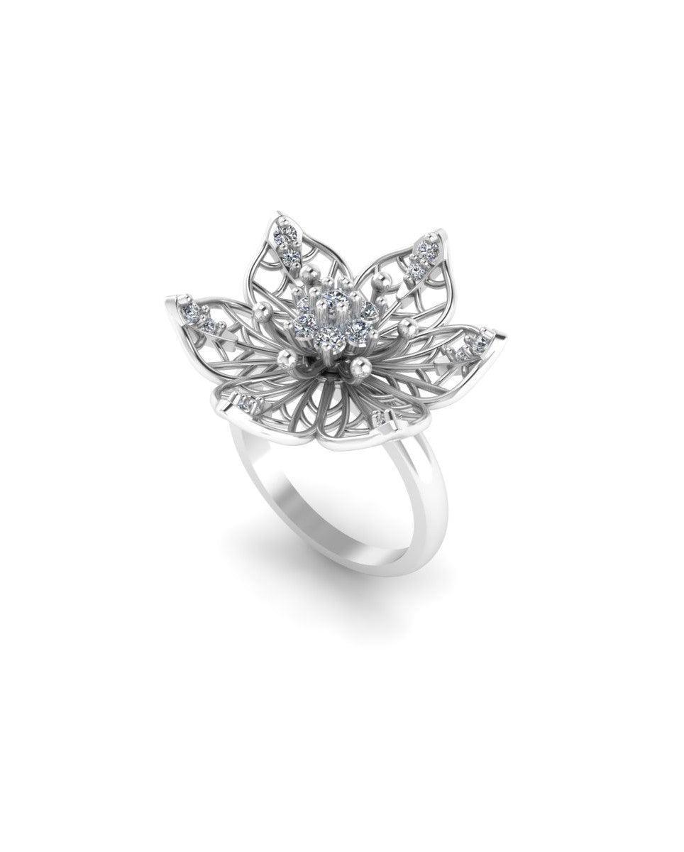 Sterling Stone Studded Silver Ring - Chandrani Pearls