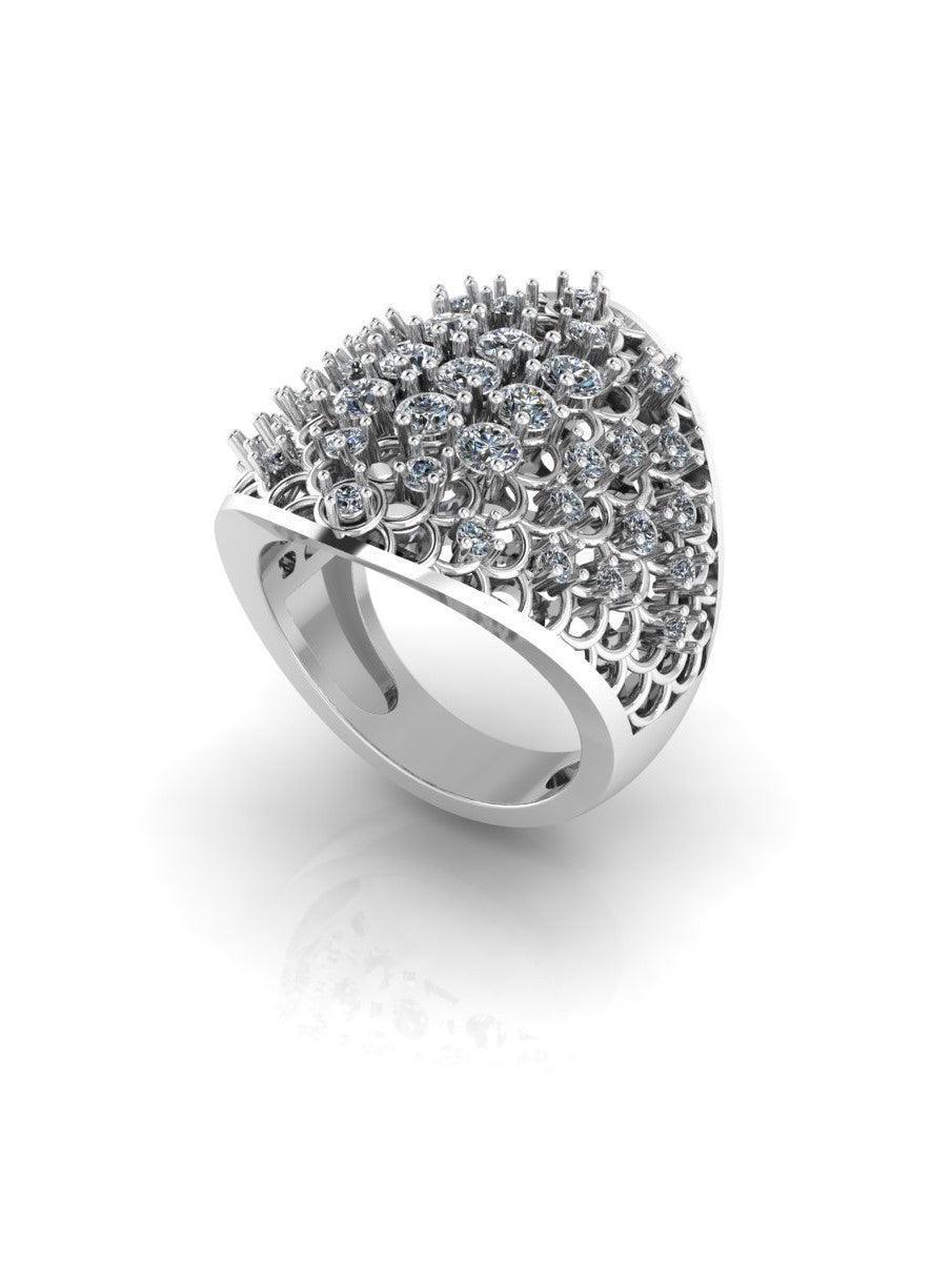 Sterling Stone Studded Silver Ring - Chandrani Pearls