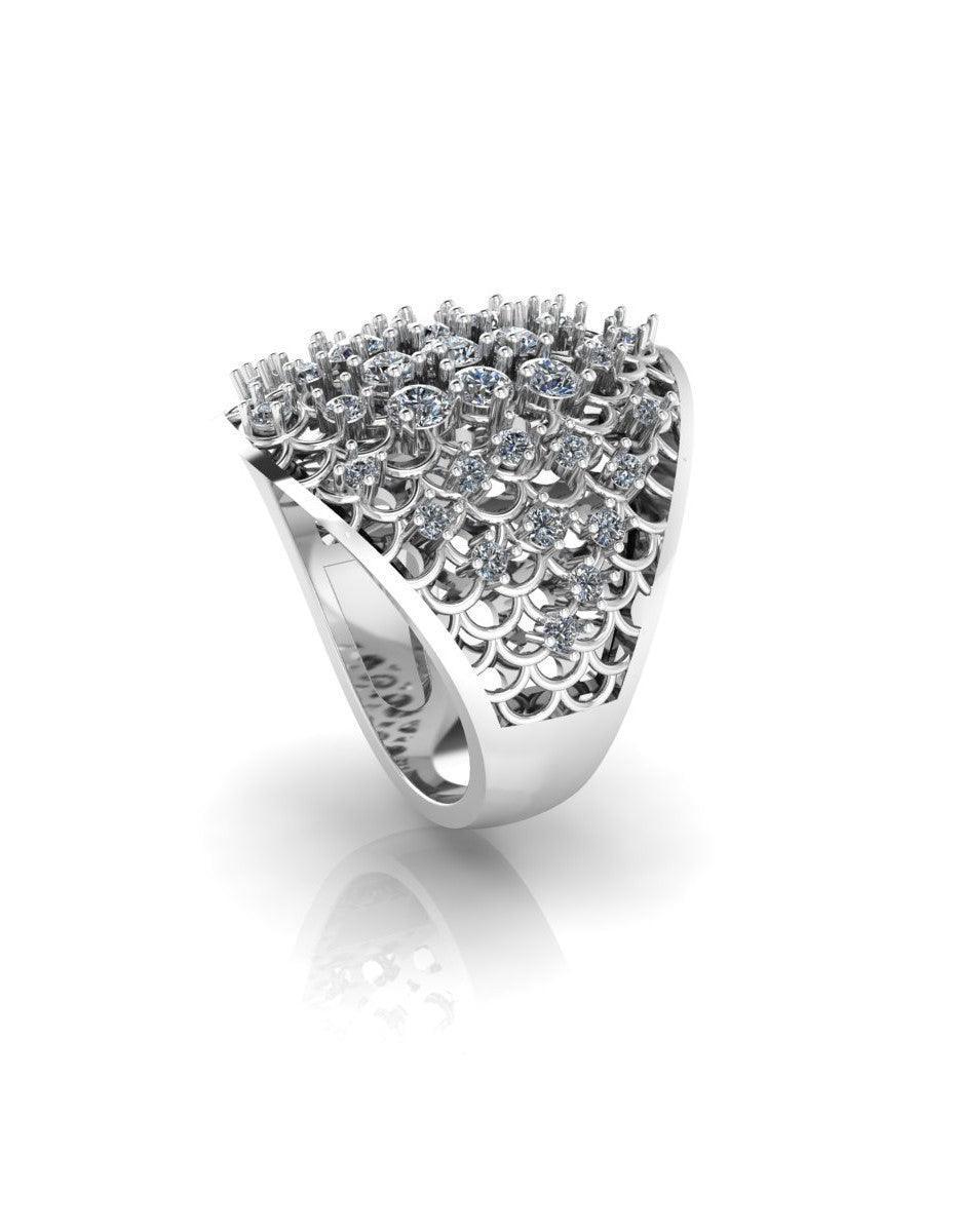 Sterling Stone Studded Silver Ring - Chandrani Pearls