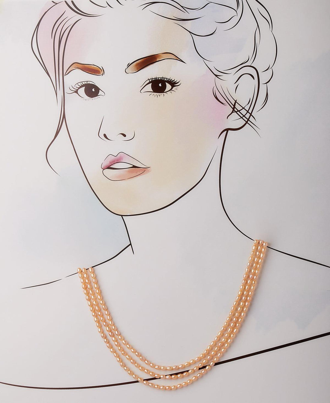 Stunning 3 line Real Pearl Necklace - Chandrani Pearls