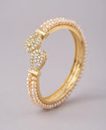 Stunning Stone Studded Pearl Bangle - Chandrani Pearls