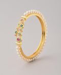 Stunning Stone Studded Pearl Bangle - Chandrani Pearls