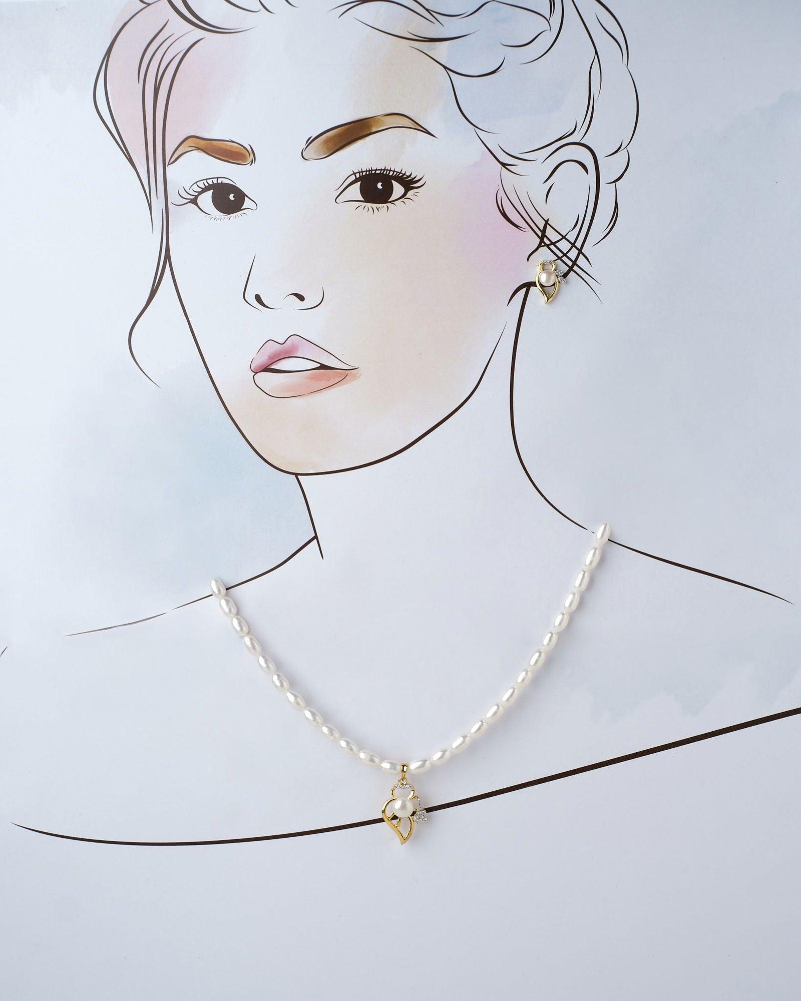 Subtle Minimalism Pearl Necklace Set - Chandrani Pearls