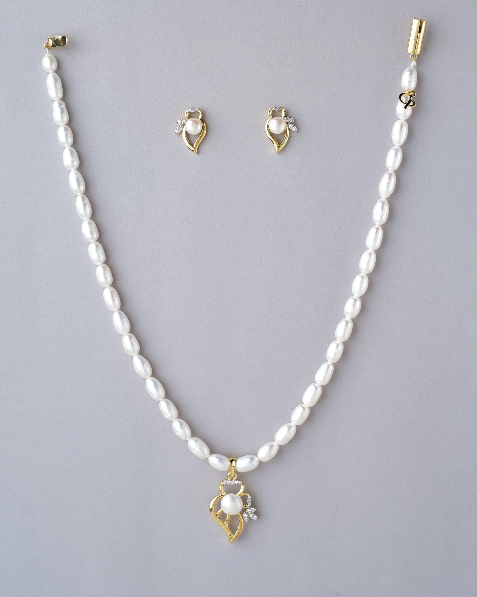 Subtle Minimalism Pearl Necklace Set - Chandrani Pearls