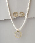 Swasthik Pendant Real Pearl Necklace Set - Chandrani Pearls