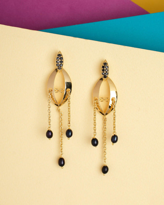 Swaying Lemma Dangler Earrings - Chandrani Pearls