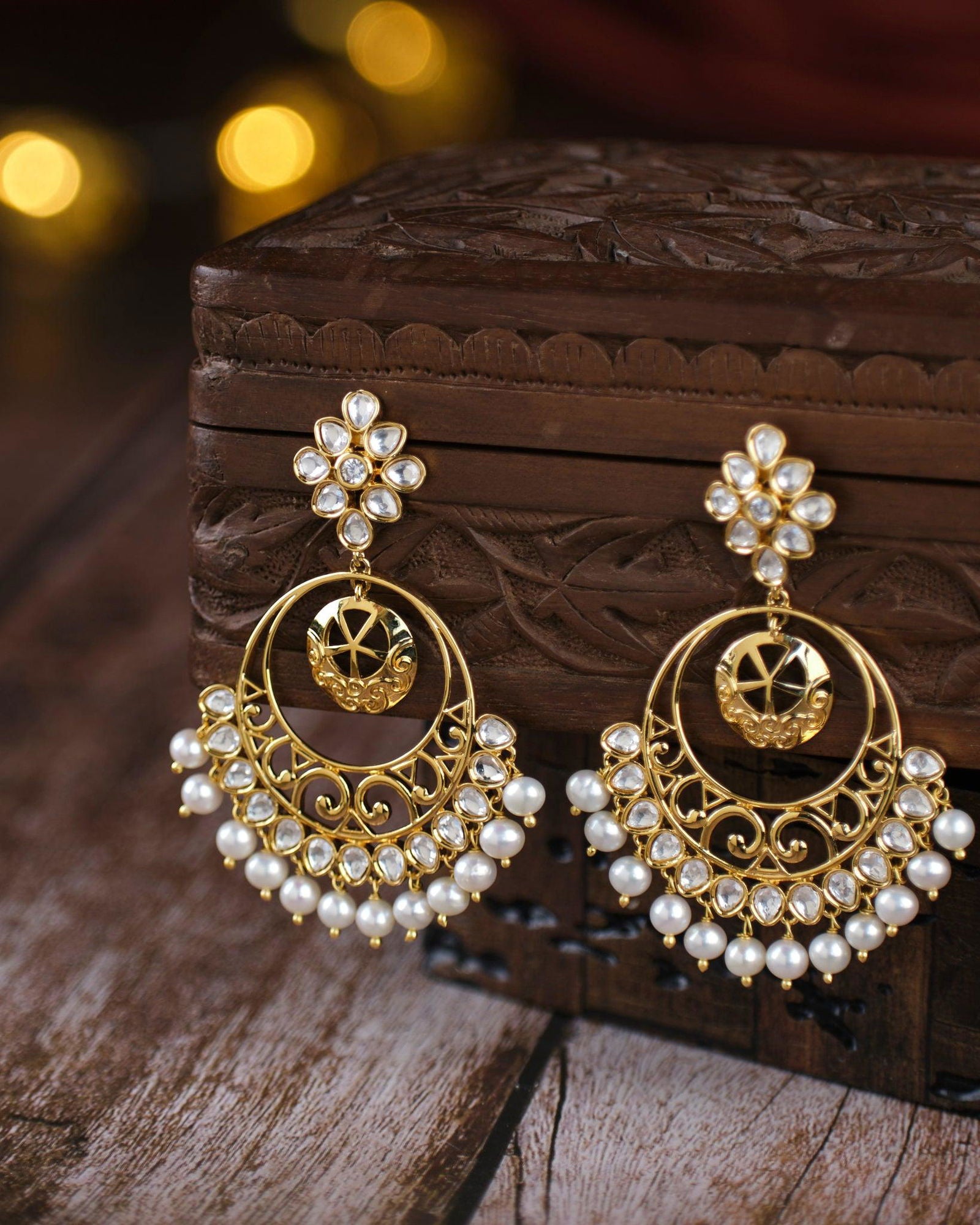 Swirl Faiza Jhumka Earrings - Chandrani Pearls