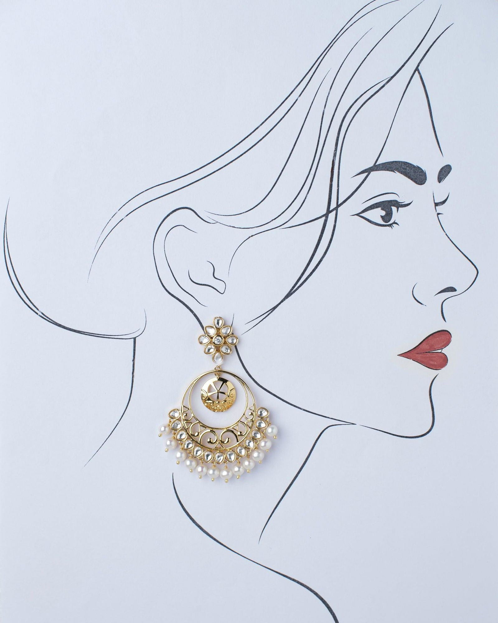 Swirl Faiza Jhumka Earrings - Chandrani Pearls