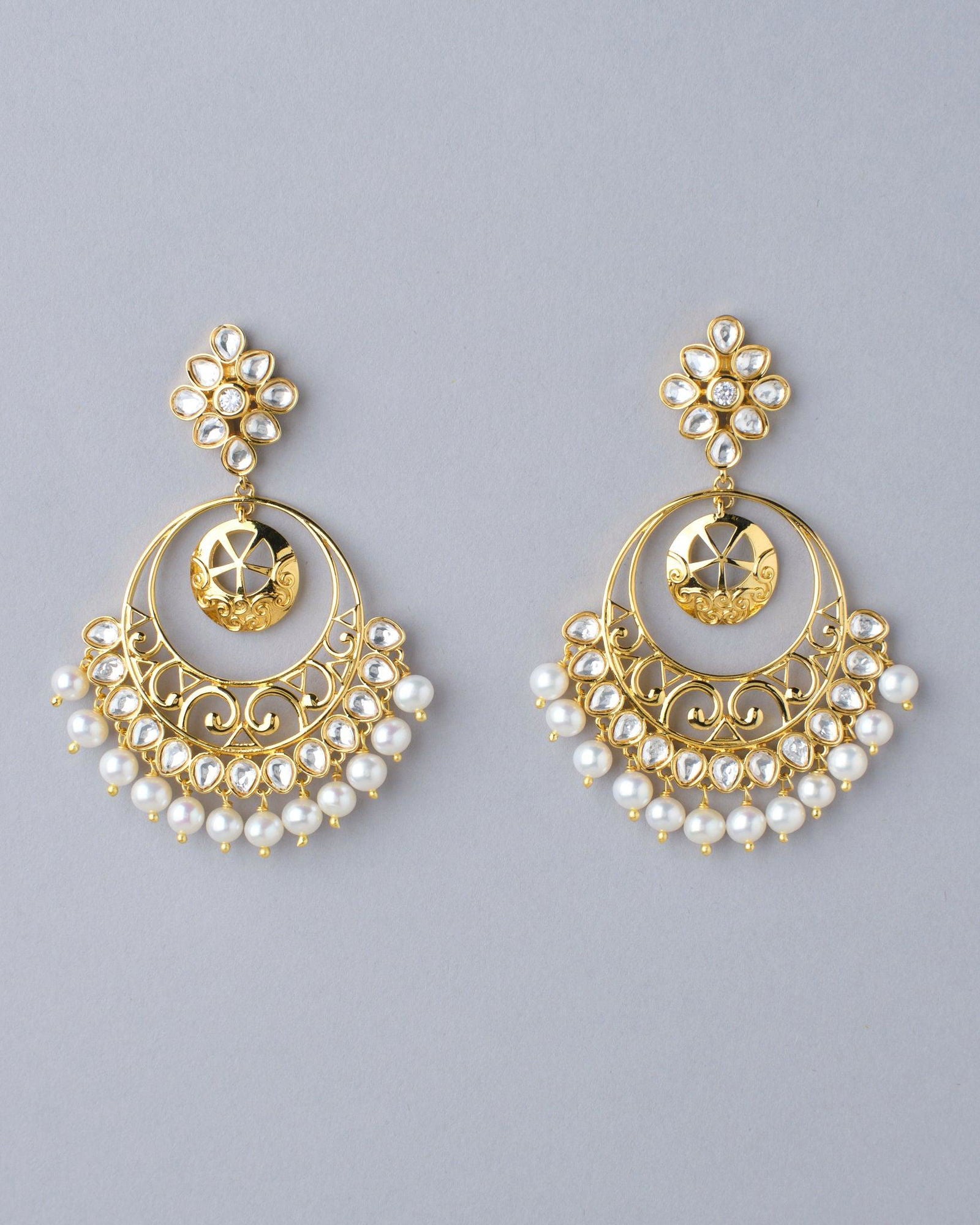 Swirl Faiza Jhumka Earrings - Chandrani Pearls