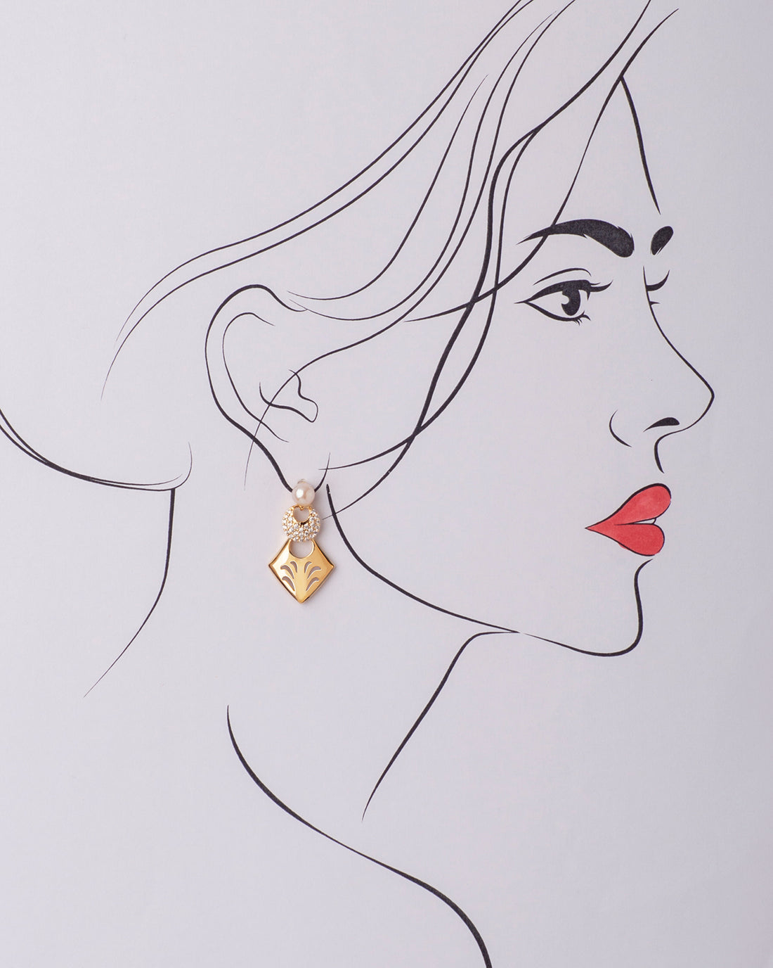 Fancy Hanging Pearl Earring