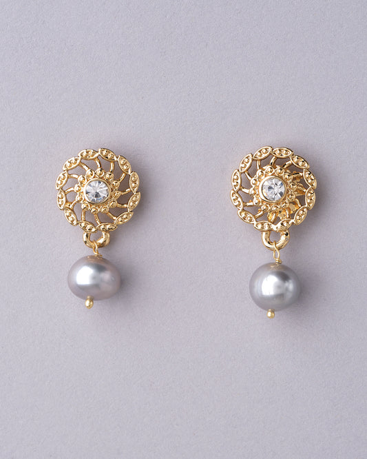 Jaffri Artworked Pearl Earrings