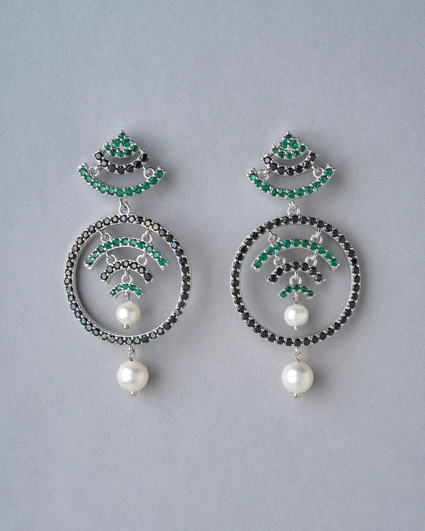 Fashionable CZ Hang Earrings