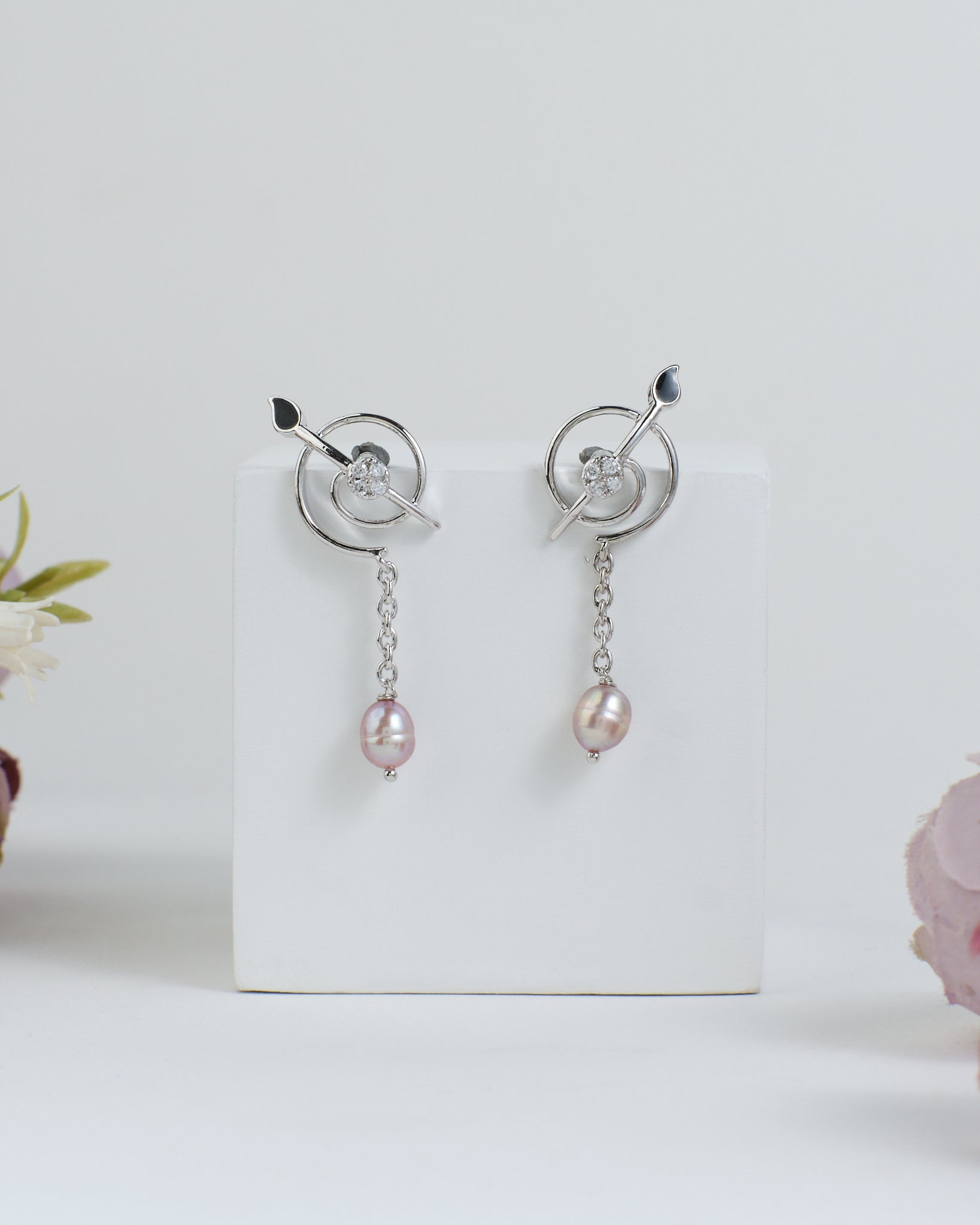 Glitz & Drop Statement Pearl Earrings