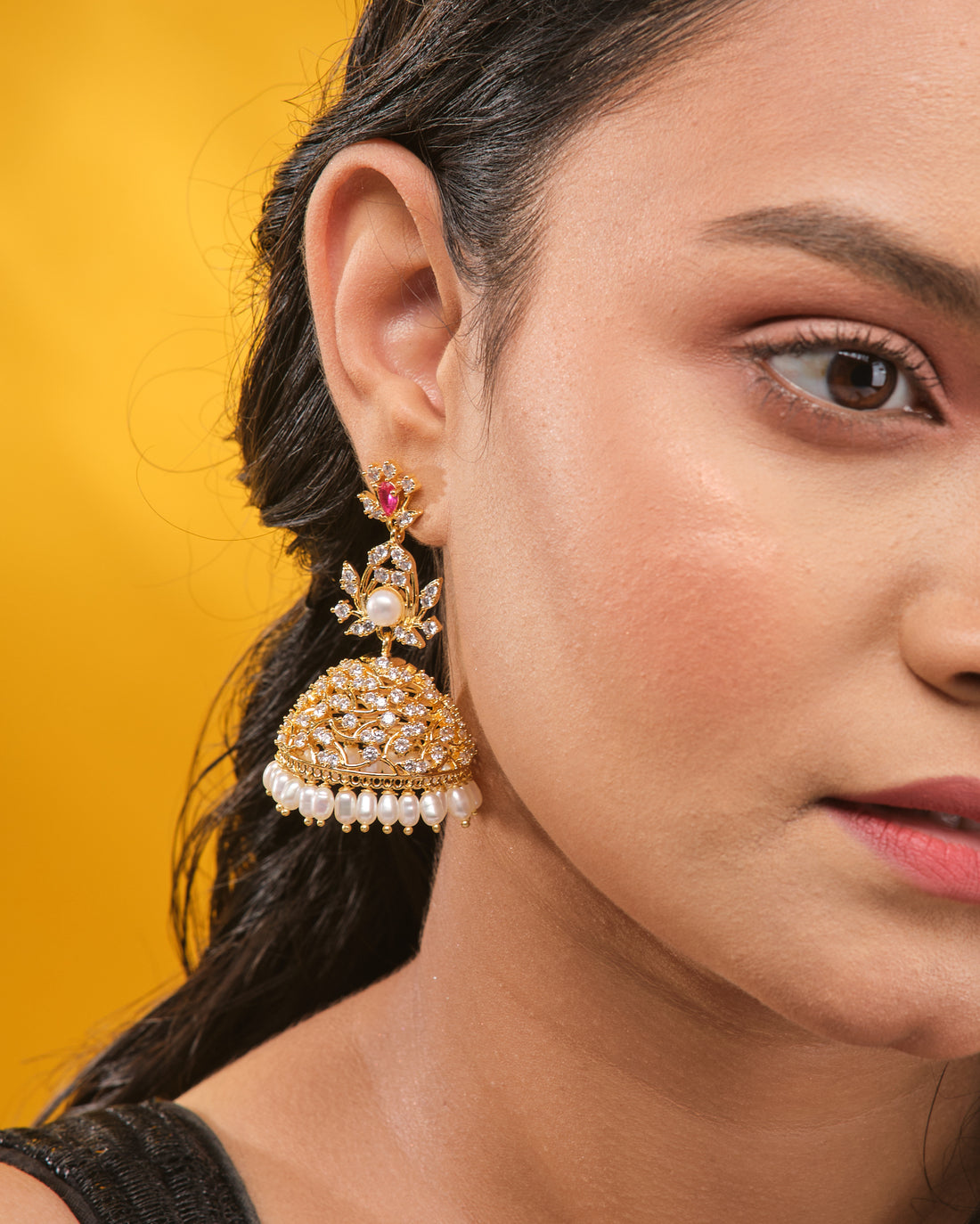 Noor Celestial Pearl Jhumkas