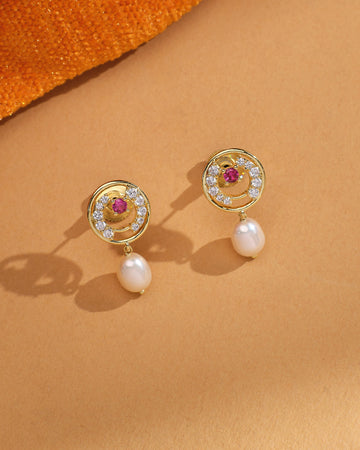 Boho Luxe Pearl CZ Earring
