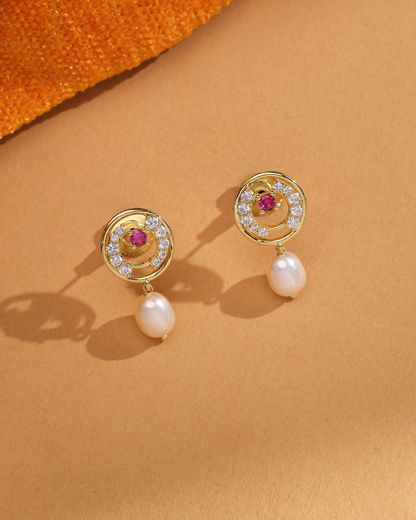 Boho Luxe Pearl CZ Earring