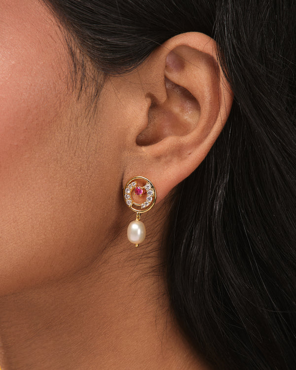 Boho Luxe Pearl CZ Earring