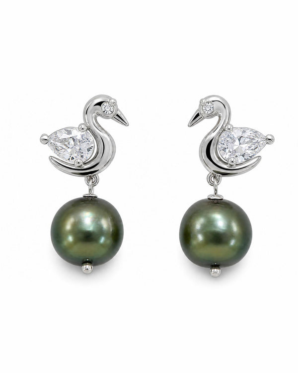 Elegant Duck sparkle duo Pearl Earring