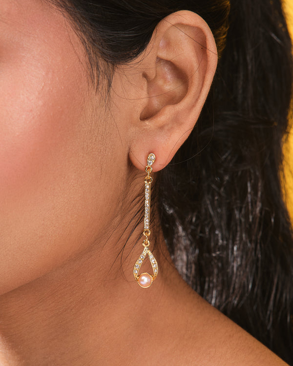 Pearl Hoops with CZ Embellishments
