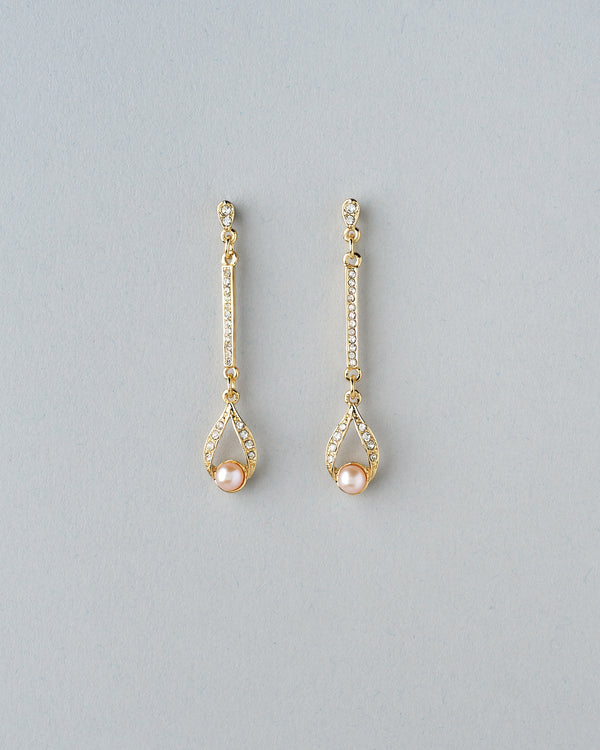 Pearl Hoops with CZ Embellishments