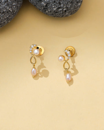 Pearl Hang with CZ Butterfly Design