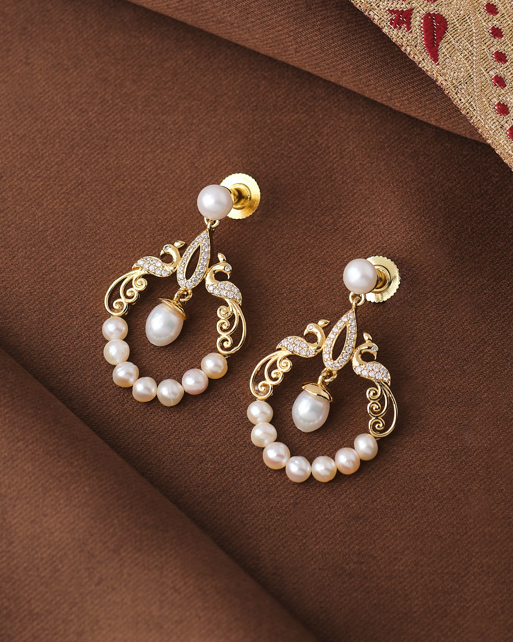 Traditional Pearl Jhumka Earrings