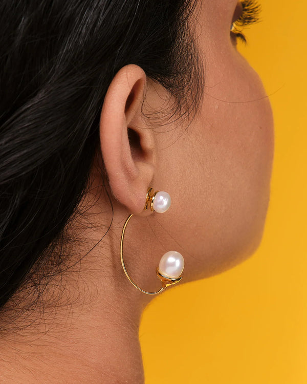 Elliptical Essence Pearl Earrings