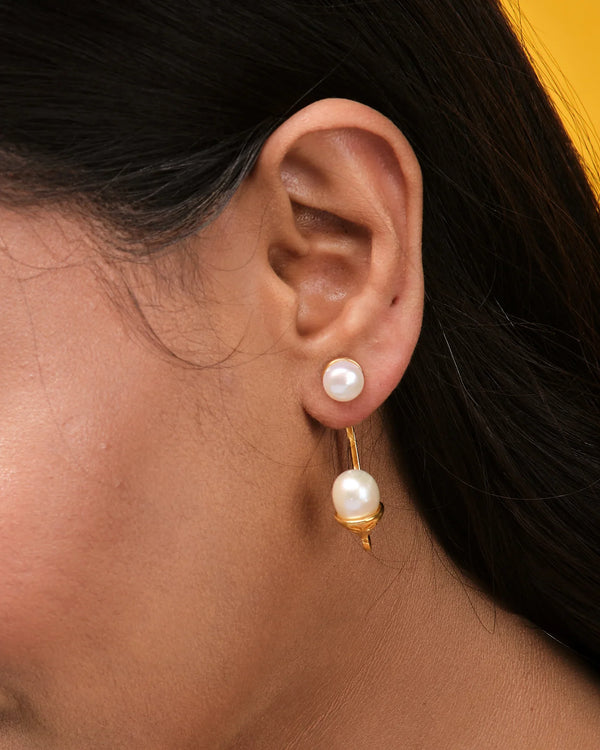 Elliptical Essence Pearl Earrings