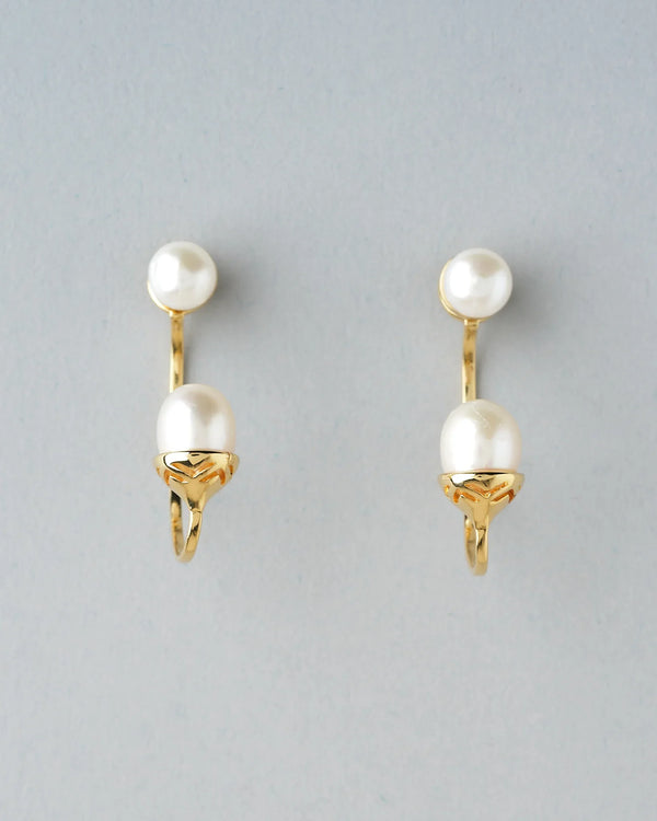 Elliptical Essence Pearl Earrings