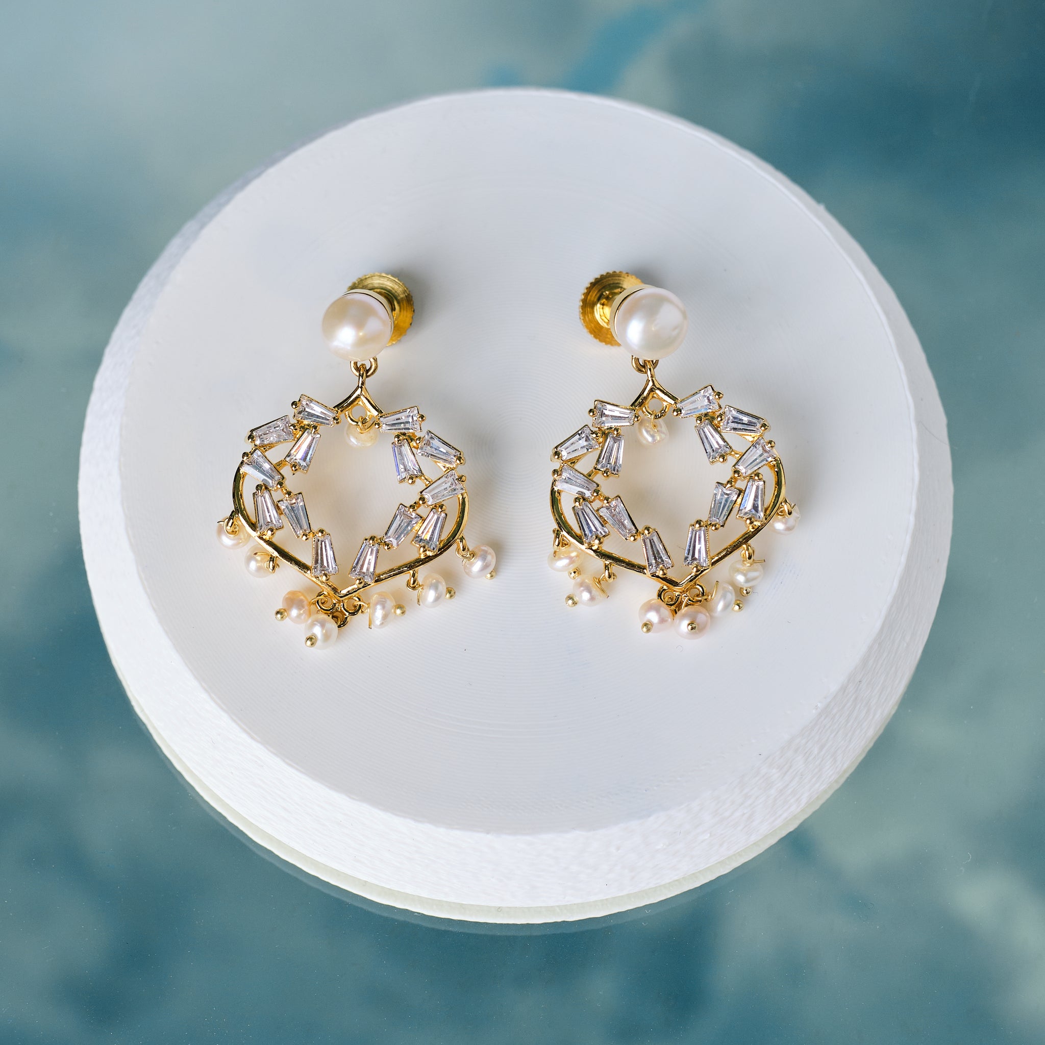 Trendy Pearl & CZ Handcrafted Earrings