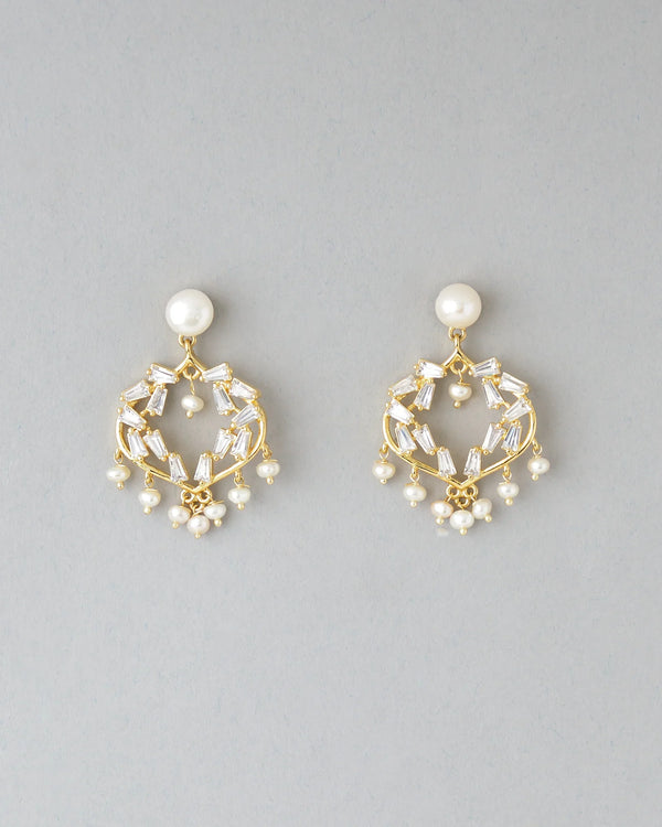 Trendy Pearl & CZ Handcrafted Earrings