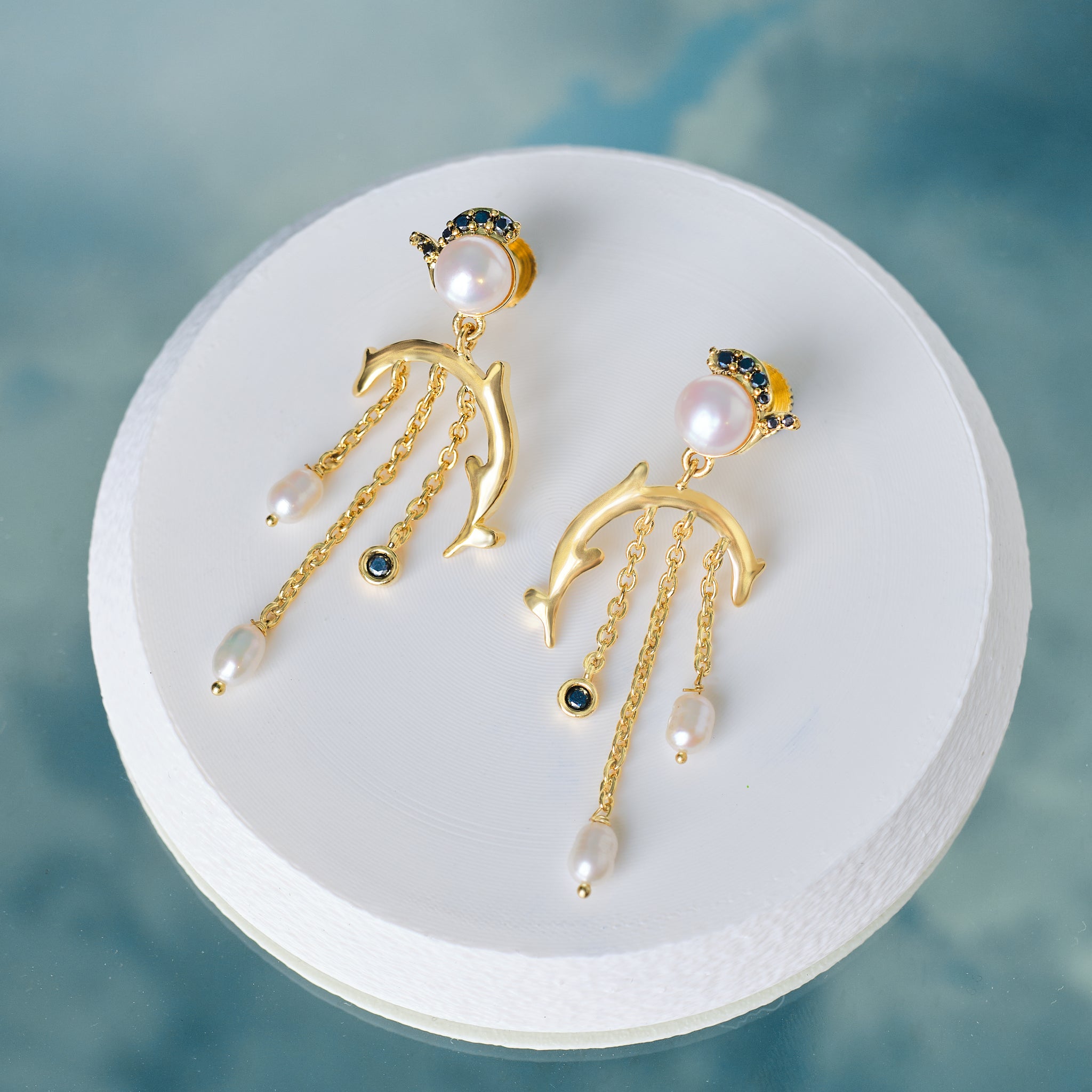Handcrafted Pearl & CZ Stone Earrings Elegant