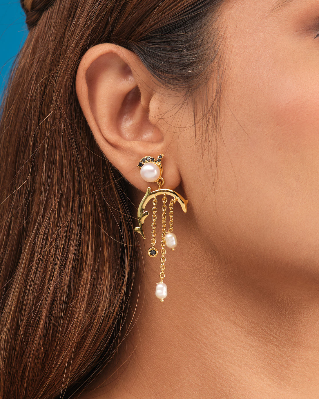 Handcrafted Pearl & CZ Stone Earrings Elegant