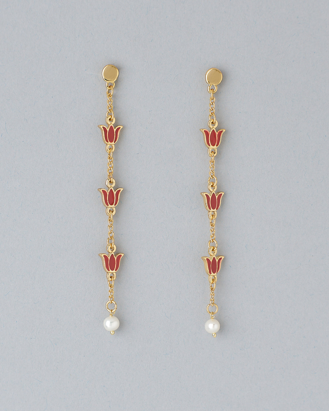 Glow of the Lotus  Diwali Pearl Earrings