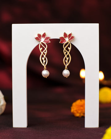 Serene Blossom Pearl Earrings of Festive Grace