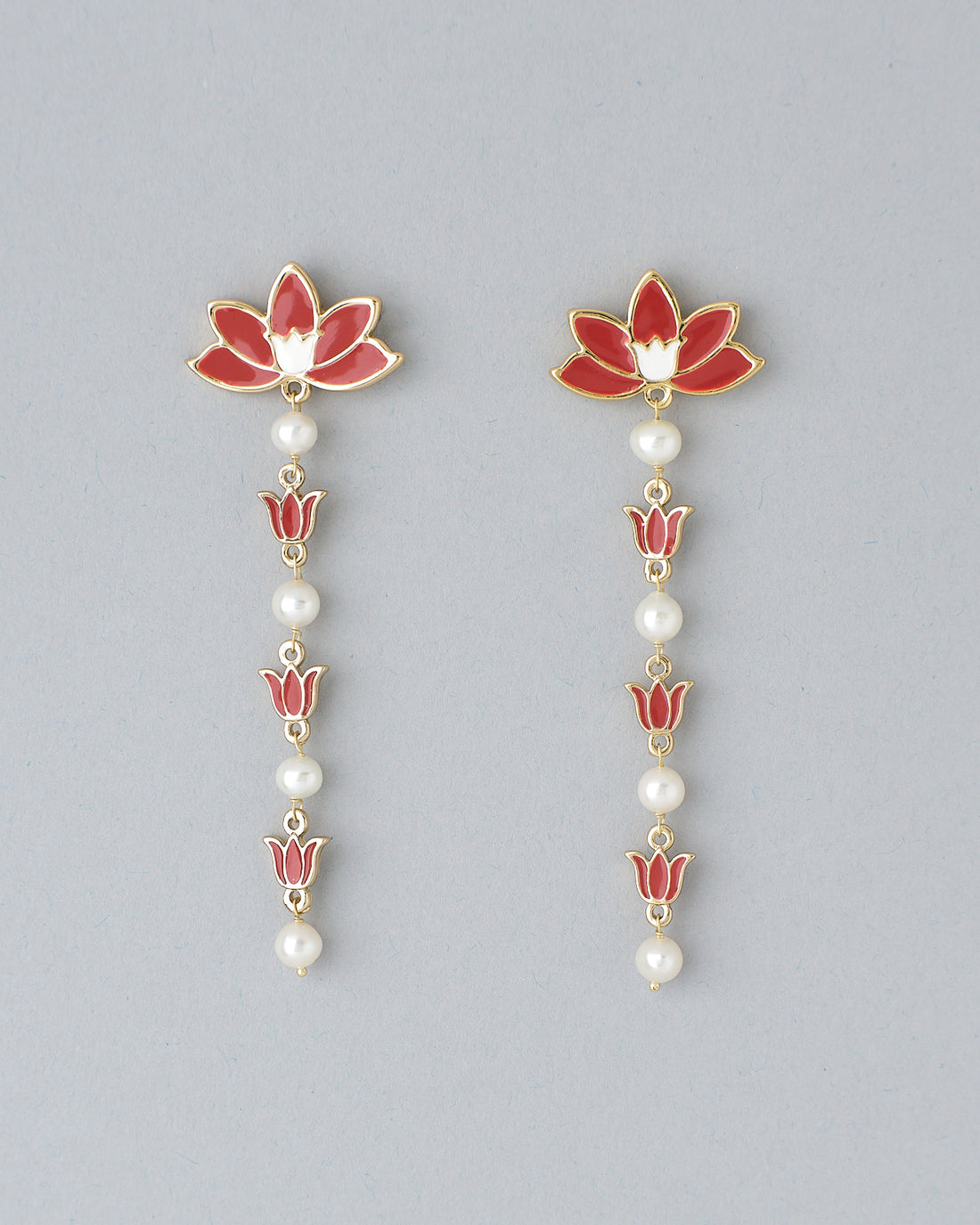 Divine Bloom Lotus Pearl Earrings