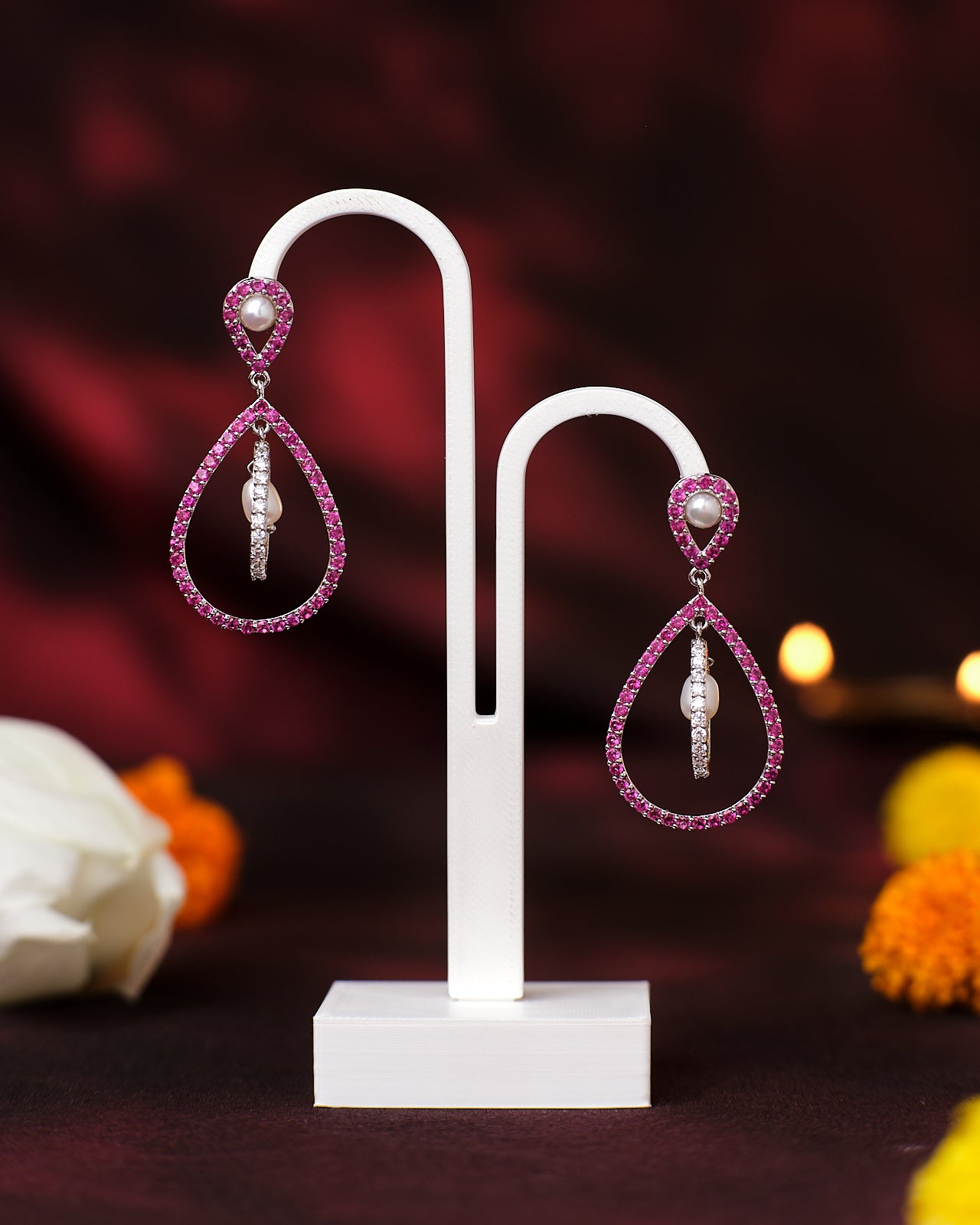 Gulabi Glow Pearl Earrings