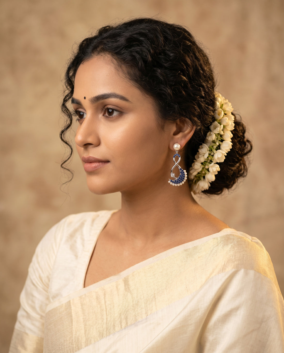 Celestial Infinity Pearl Drop Earrings