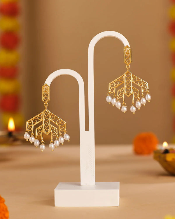 Festive Pearl Cluster Earrings