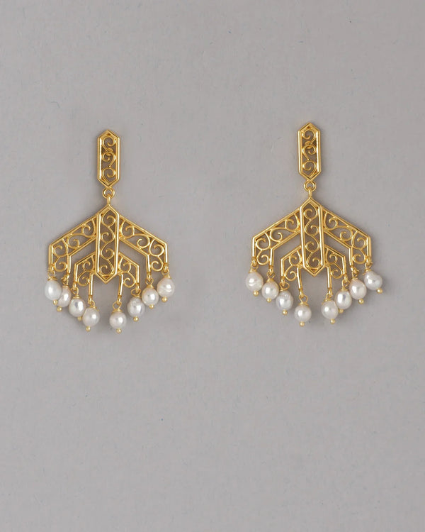 Festive Pearl Cluster Earrings