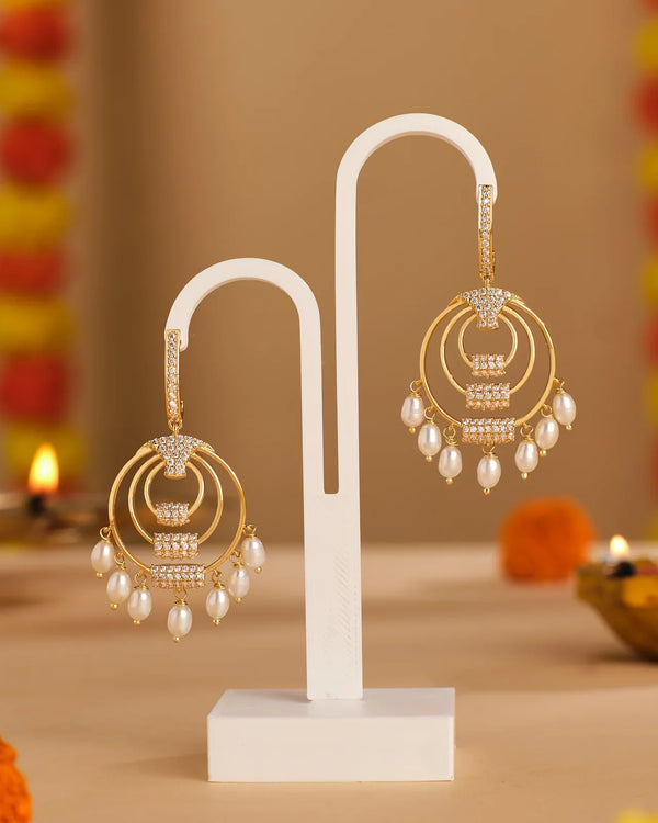 Regal Pearl & Sapphire Earrings