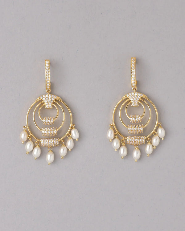 Regal Pearl & Sapphire Earrings