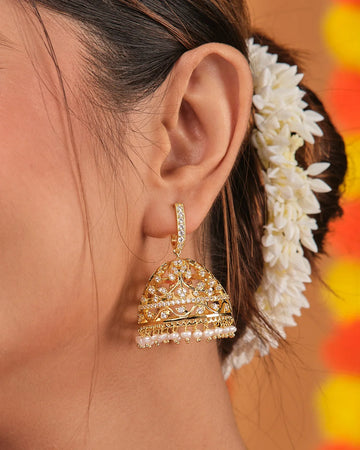 Royal Pearl Jhumka Earrings