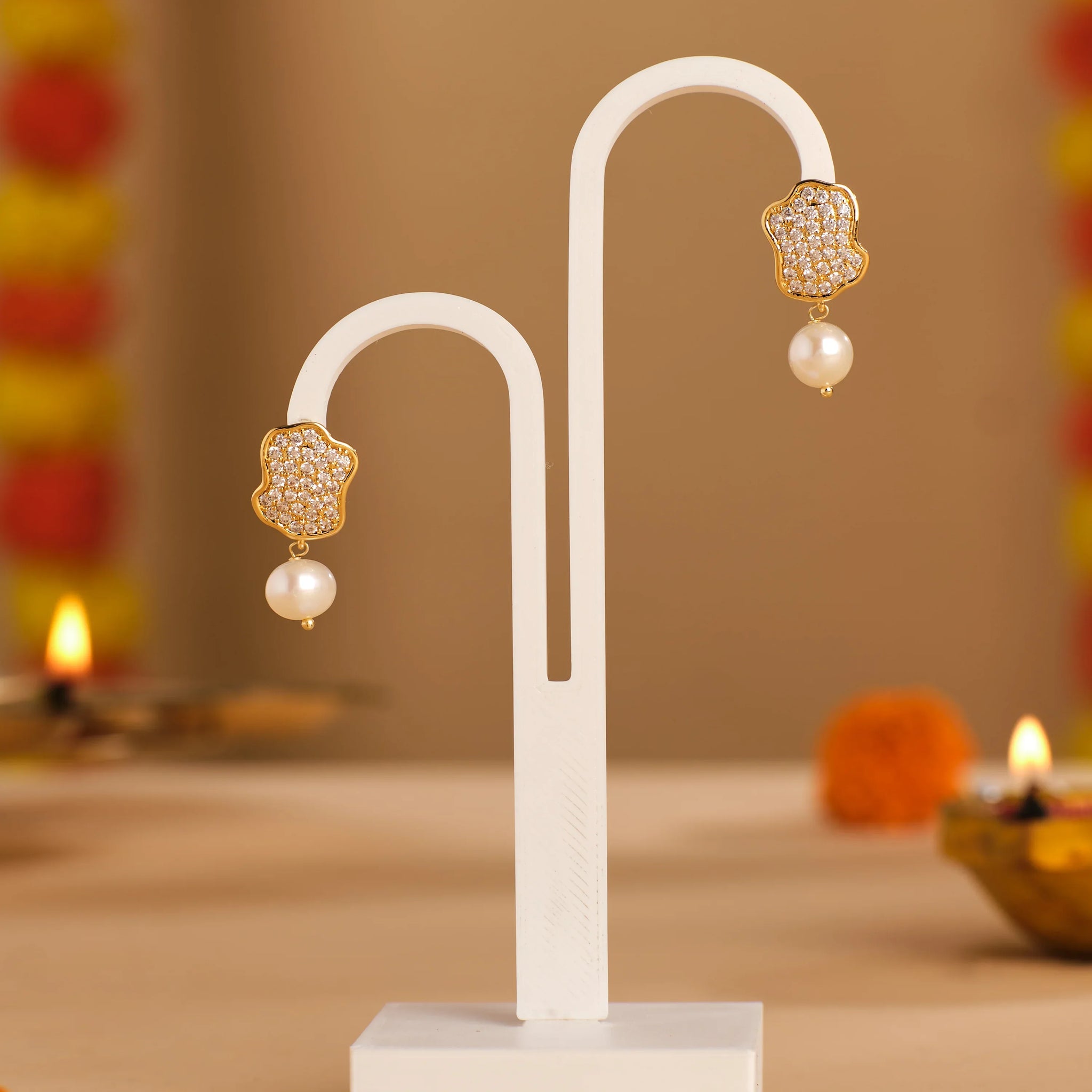 Diwali Delight Pearl Earrings