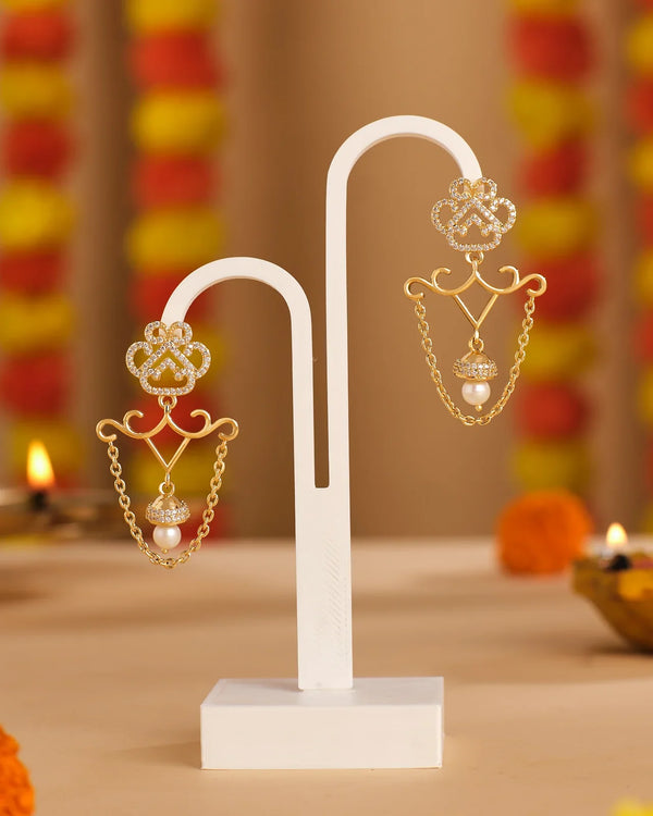 Shimmering Pearl Chandelier Earrings